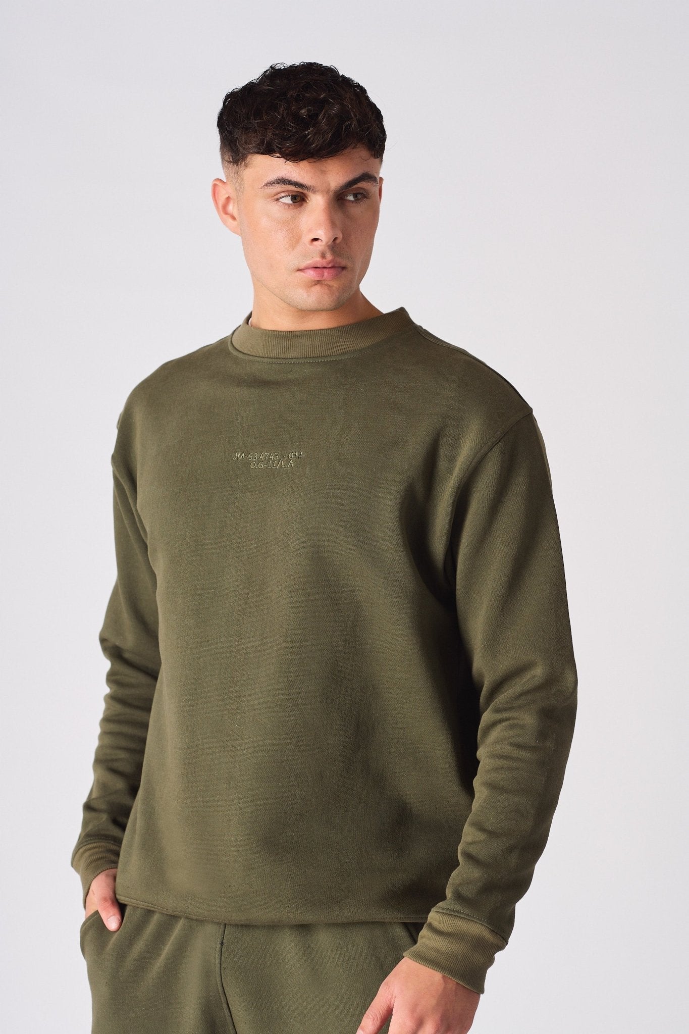 CREW NECK SWEATSHIRT - KHAKI - JMOJO - Men's Sweatshirts