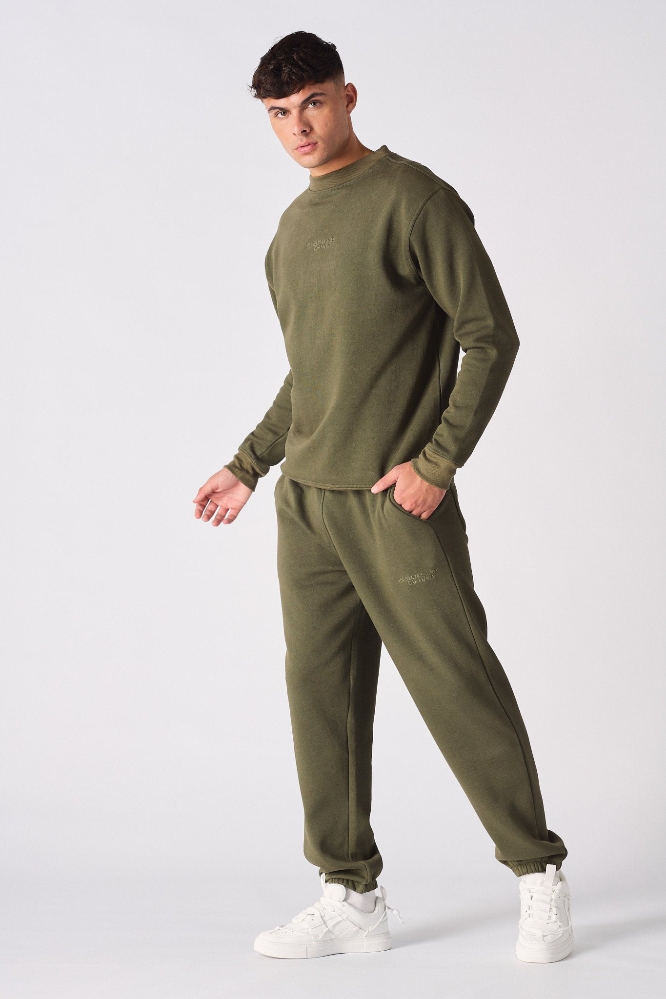 CREW NECK SWEATSHIRT - KHAKI - JMOJO - Men's Sweatshirts