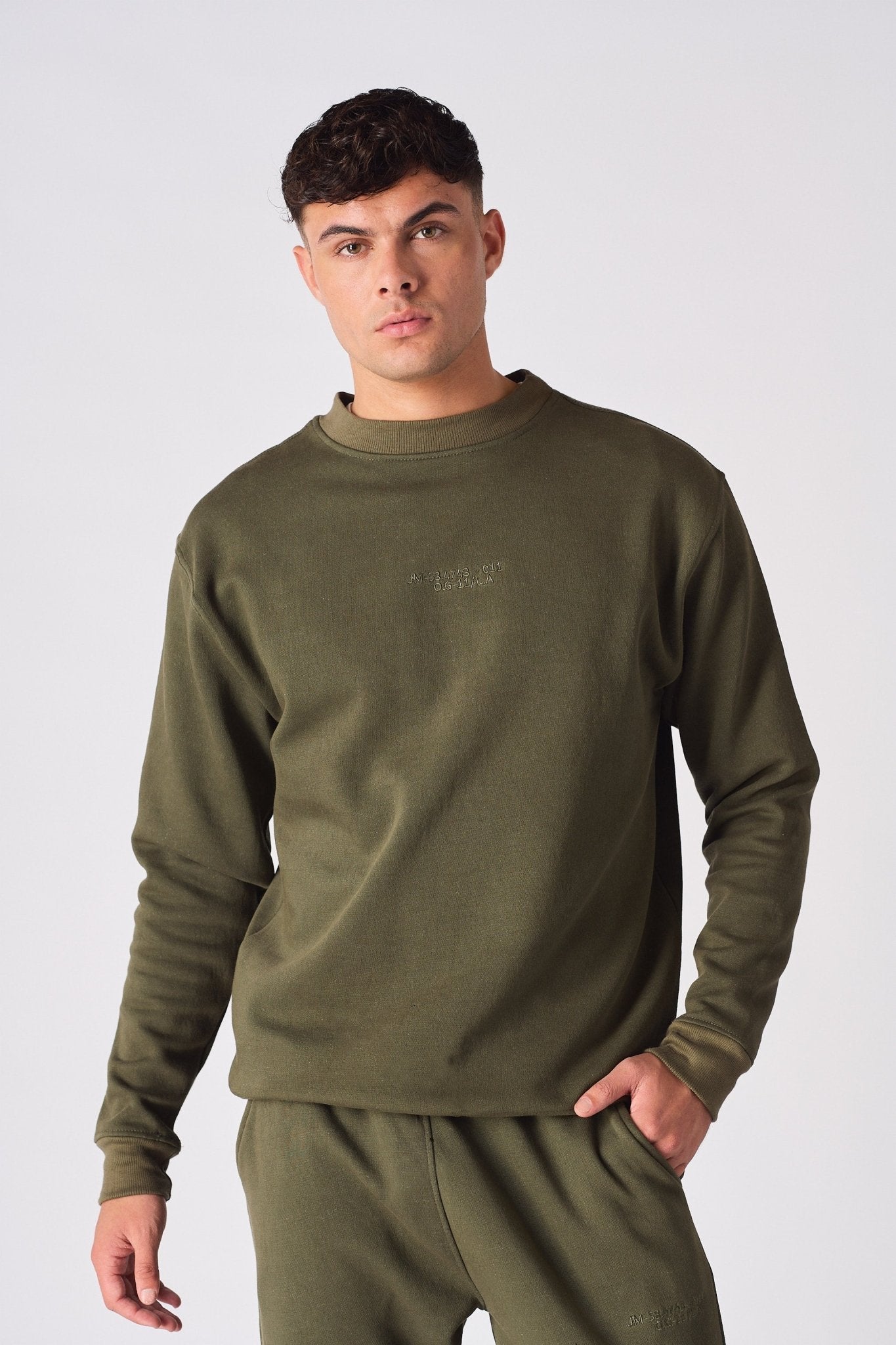 CREW NECK SWEATSHIRT - KHAKI - JMOJO - Men's Sweatshirts