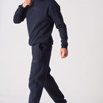 CREW NECK SWEATSHIRT - NAVY BLUE - JMOJO - Men's Sweatshirts