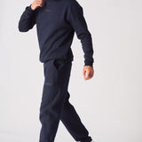 CREW NECK SWEATSHIRT - NAVY BLUE - JMOJO - Men's Sweatshirts