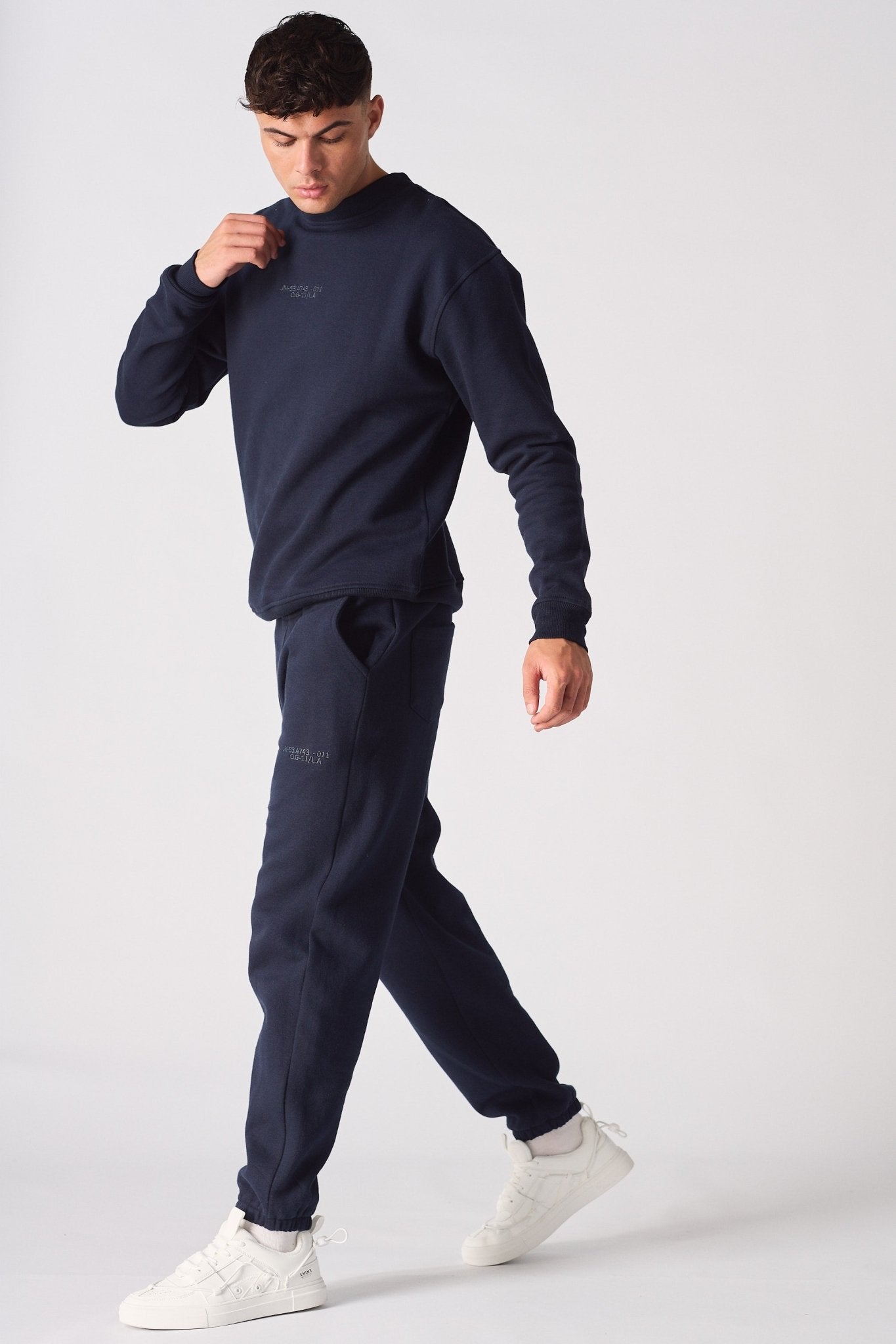 CREW NECK SWEATSHIRT - NAVY BLUE - JMOJO - Men's Sweatshirts