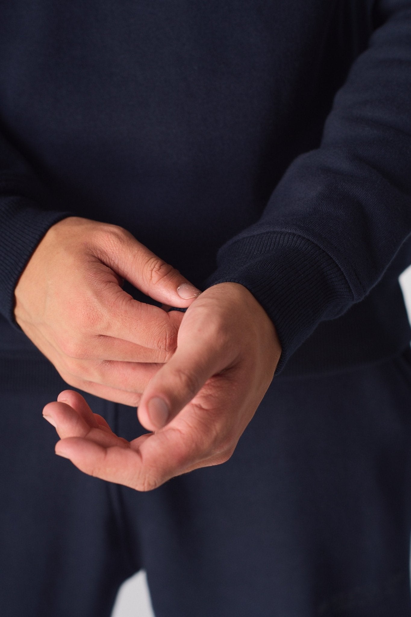 CREW NECK SWEATSHIRT - NAVY BLUE - JMOJO - Men's Sweatshirts