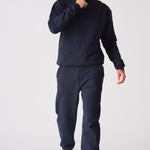CREW NECK SWEATSHIRT - NAVY BLUE - JMOJO - Men's Sweatshirts