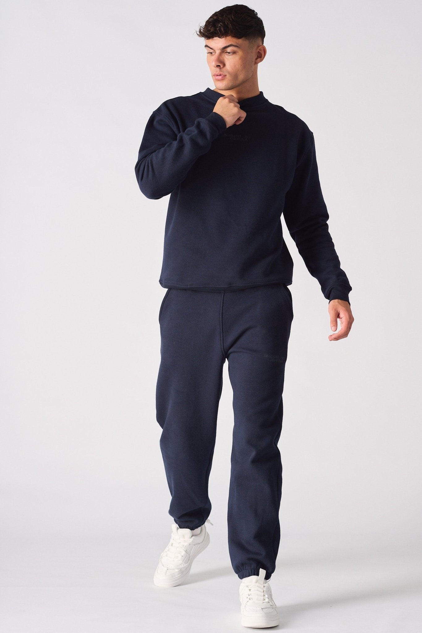 CREW NECK SWEATSHIRT - NAVY BLUE - JMOJO - Men's Sweatshirts