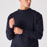 CREW NECK SWEATSHIRT - NAVY BLUE - JMOJO - Men's Sweatshirts