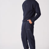 CREW NECK SWEATSHIRT - NAVY BLUE - JMOJO - Men's Sweatshirts