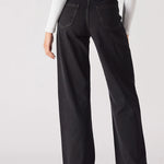 Cut out straight leg jeans back view with pocket details