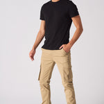 DALTON Slim Fit Stretch Cargo Chino Pants - Beige - JMOJO - Men's Chino cargo Trousers