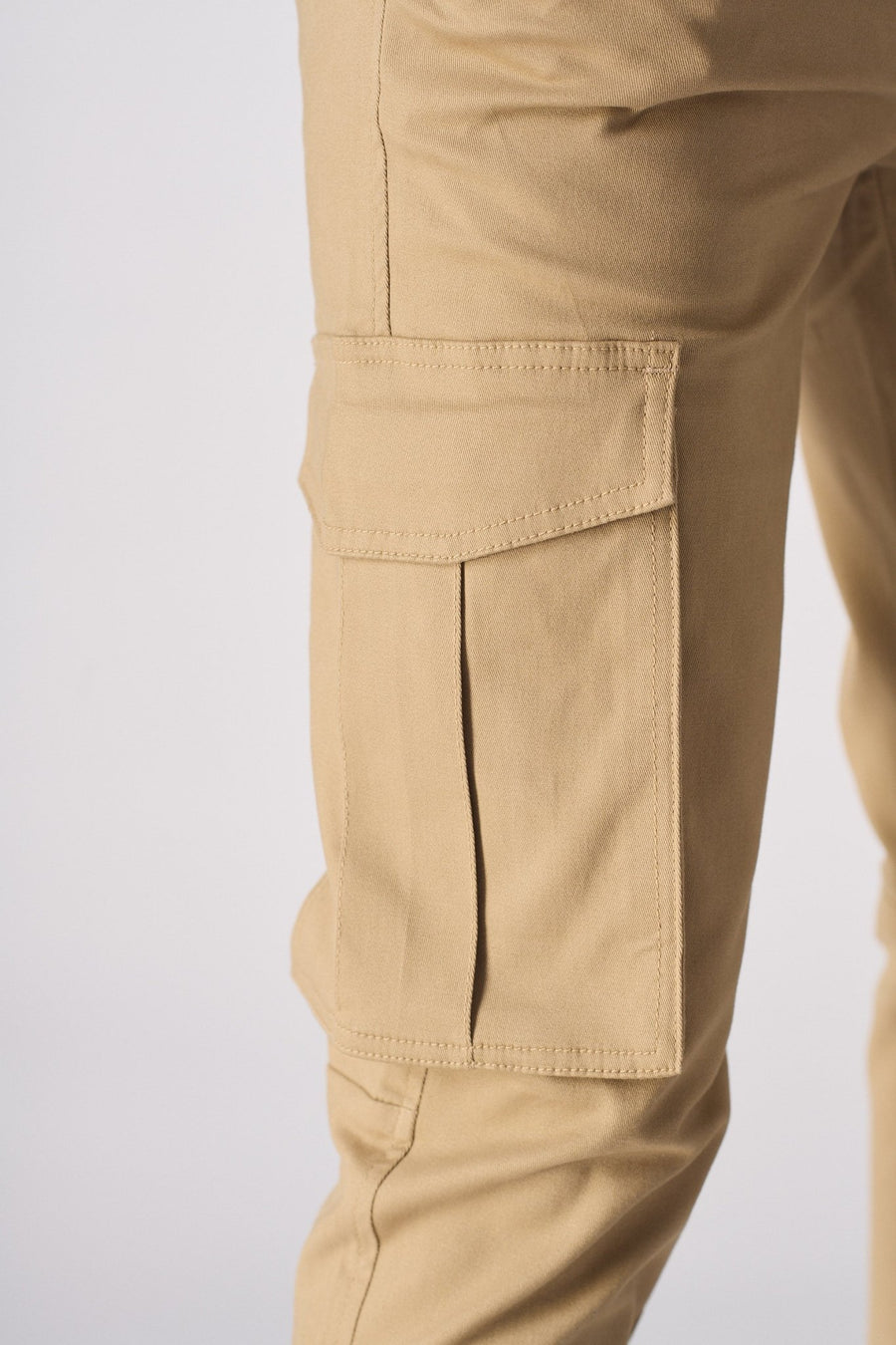 DALTON Slim Fit Stretch Cargo Chino Pants - Beige - JMOJO - Men's Chino cargo Trousers