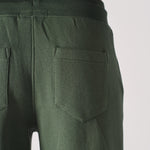Dark green wide leg joggers back patch pocket