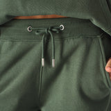 Dark green wide leg joggers front pockets