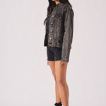 DENIM TRUCKER JACKET - BLACK - JMOJO - Women's Denim Jackets