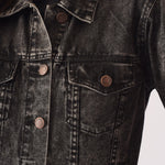 DENIM TRUCKER JACKET - BLACK - JMOJO - Women's Denim Jackets