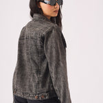 DENIM TRUCKER JACKET - BLACK - JMOJO - Women's Denim Jackets