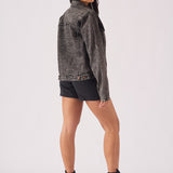 DENIM TRUCKER JACKET - BLACK - JMOJO - Women's Denim Jackets