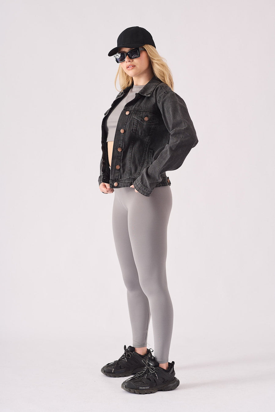 DENIM TRUCKER JACKET - BLACK WASH - JMOJO - Women's Denim Jackets