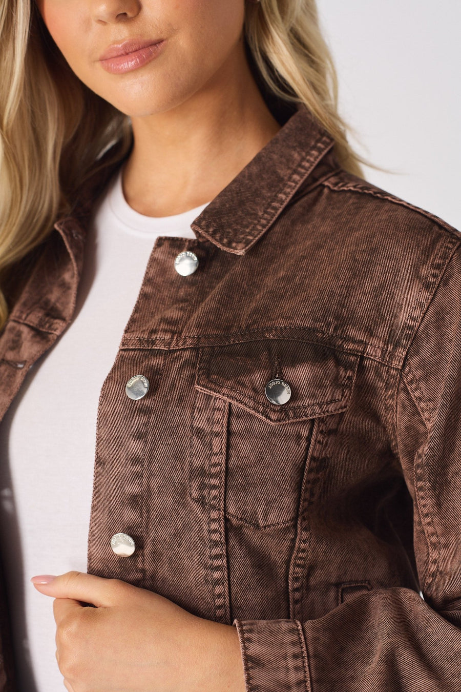 DENIM TRUCKER JACKET - RUST BROWN - JMOJO - Women's Denim Jacket