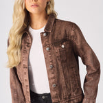 DENIM TRUCKER JACKET - RUST BROWN - JMOJO - Women's Denim Jacket