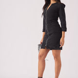DENIM ZIP UP DRESS - BLACK - JMOJO - Women's Denim Dresses