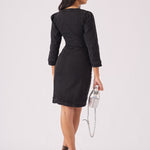 DENIM ZIP UP DRESS - BLACK - JMOJO - Women's Denim Dresses