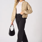 Dune Ruched Sleeve Bomber Jacket – Beige - JMOJO - Women's Bomber Jackets
