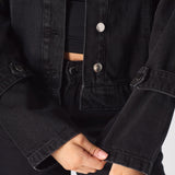 Edge 2 - in - 1 Detachable Sleeve Jacket – Black Wash - JMOJO - Women's Denim Jacket Detachable