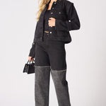 Edge 2 - in - 1 Detachable Sleeve Jacket – Black Wash - JMOJO - Women's Denim Jacket Detachable