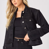 Edge 2 - in - 1 Detachable Sleeve Jacket – Black Wash - JMOJO - Women's Denim Jacket Detachable