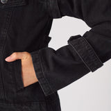 Edge 2 - in - 1 Detachable Sleeve Jacket – Black Wash - JMOJO - Women's Denim Jacket Detachable