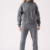 Elowen Zip Up Sweatshirt – Grey - JMOJO - Women's Zip - up Sweatshirts