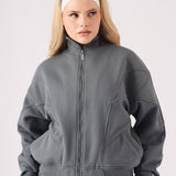 Elowen Zip Up Sweatshirt – Grey - JMOJO - Women's Zip - up Sweatshirts