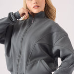 Elowen Zip Up Sweatshirt – Grey - JMOJO - Women's Zip - up Sweatshirts