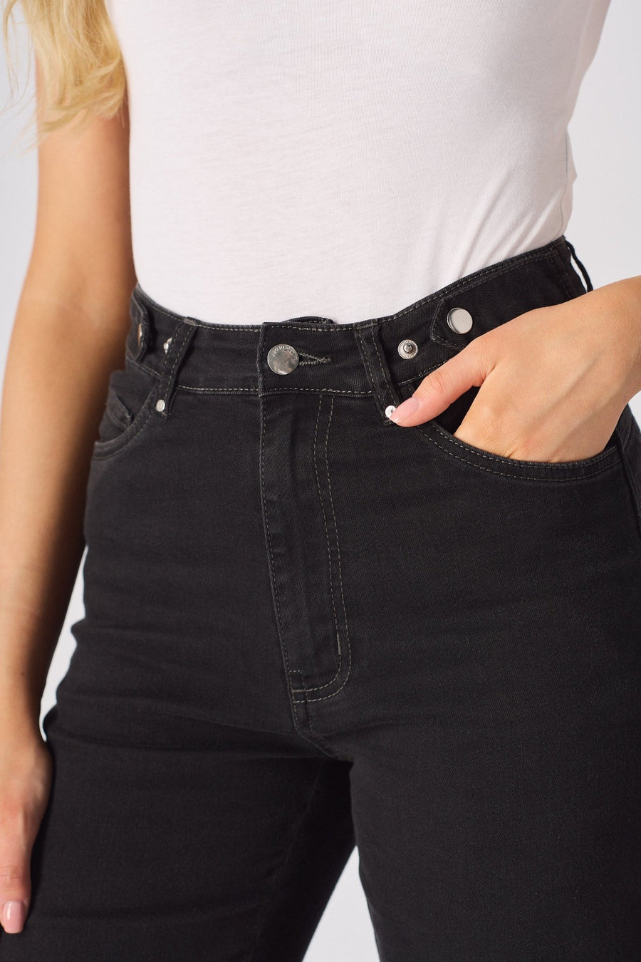 ELYSI High Rise Sculpt Wide Leg Jeans - Black Wash - JMOJO - Women's Wide Leg Jeans