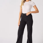 ELYSI High Rise Sculpt Wide Leg Jeans - Black Wash - JMOJO - Women's Wide Leg Jeans