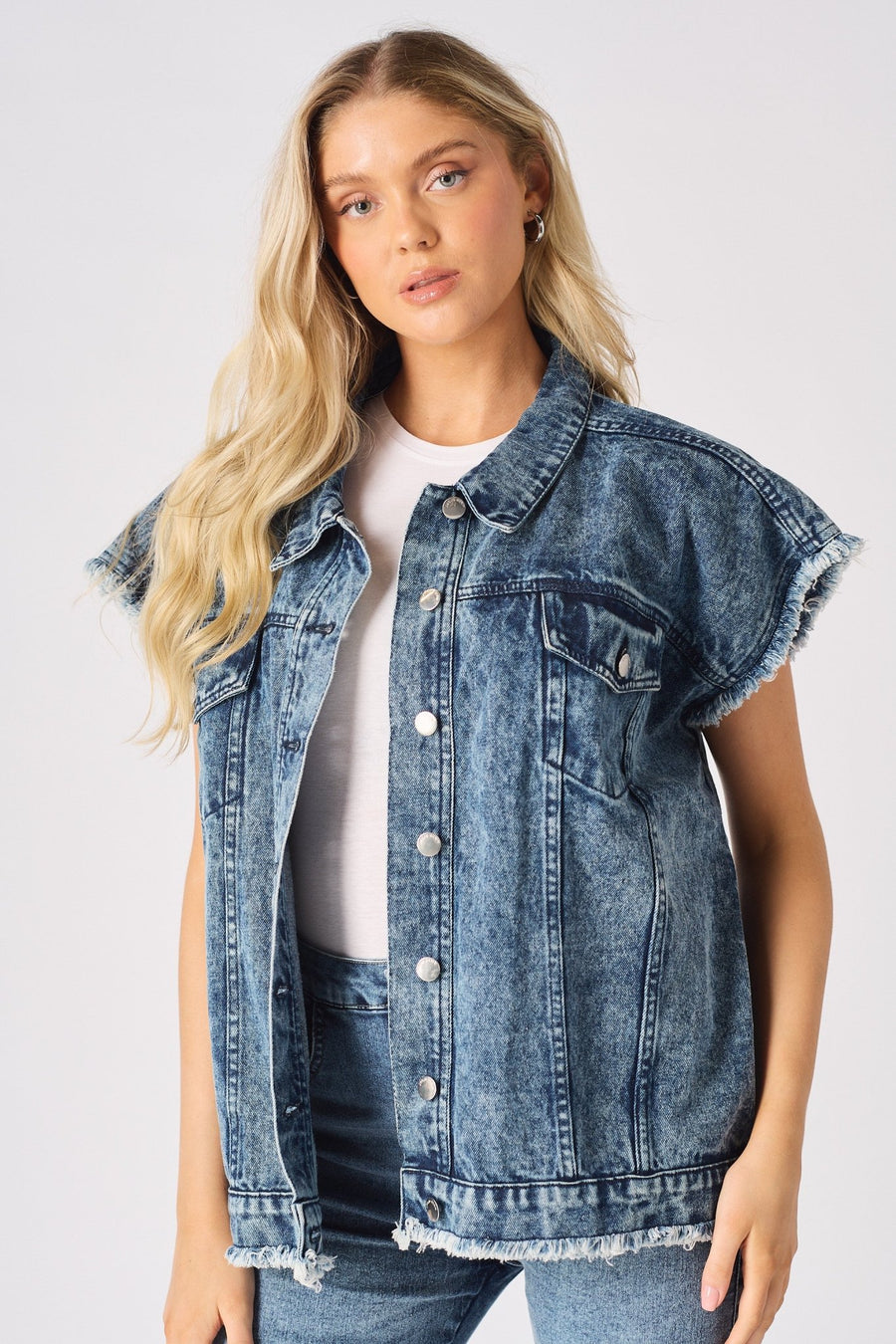 Ember Sleeveless Denim Gilet Jacket – Blue - JMOJO - Women's Denim Jacket