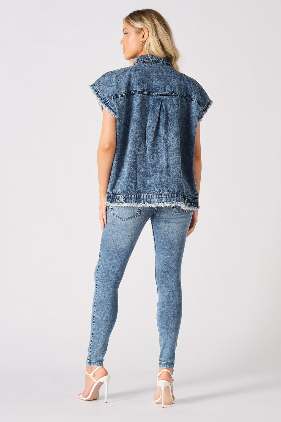 Ember Sleeveless Denim Gilet Jacket – Blue - JMOJO - Women's Denim Jacket