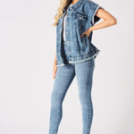 Ember Sleeveless Denim Gilet Jacket – Blue - JMOJO - Women's Denim Jacket
