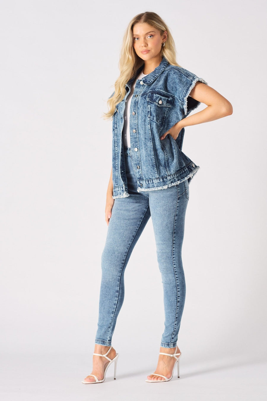 Ember Sleeveless Denim Gilet Jacket – Blue - JMOJO - Women's Denim Jacket