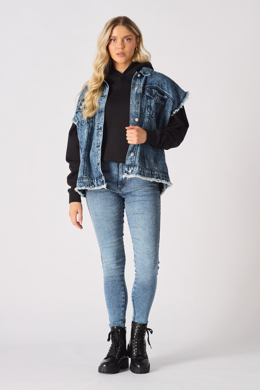 Ember Sleeveless Denim Gilet Jacket – Blue - JMOJO - Women's Denim Jacket