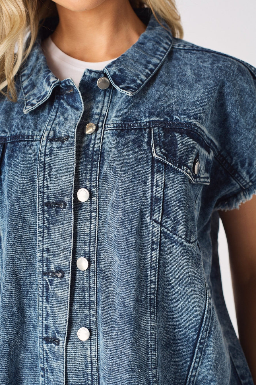 Ember Sleeveless Denim Gilet Jacket – Blue - JMOJO - Women's Denim Jacket