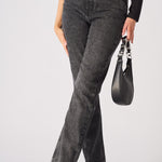 Evora High Waisted Slim Straight Leg Jeans - Black - JMOJO - Women's Straight Leg Jeans