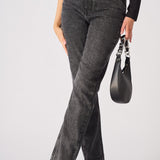 Evora High Waisted Slim Straight Leg Jeans - Black - JMOJO - Women's Straight Leg Jeans