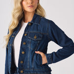 Frost Sherpa Collar Denim Jacket – Mid Blue - JMOJO - Women's Denim Jackets Sherpa