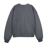 flat lay back view of grey crew neck jumper