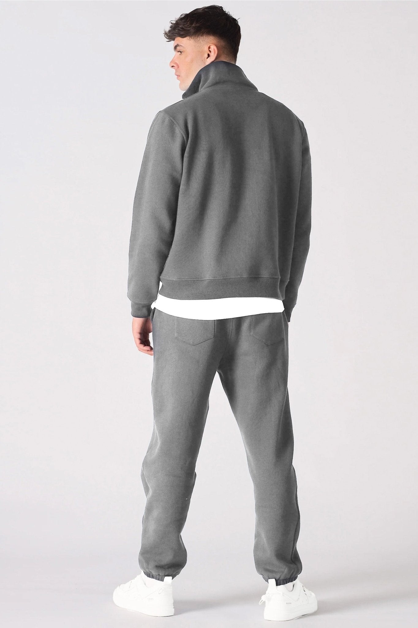 HALF ZIP SWEATSHIRT - GREY - JMOJO - Men's Sweatshirts
