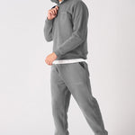 HALF ZIP SWEATSHIRT - GREY - JMOJO - Men's Sweatshirts