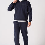 HALF ZIP SWEATSHIRT - NAVY BLUE - JMOJO - Men's Sweatshirts