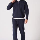 HALF ZIP SWEATSHIRT - NAVY BLUE - JMOJO - Men's Sweatshirts
