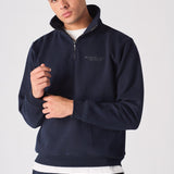HALF ZIP SWEATSHIRT - NAVY BLUE - JMOJO - Men's Sweatshirts